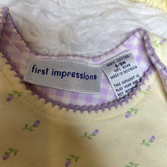 First Impressions Yellow And Purple Headband And Onesie Set - Picture 5 of 8